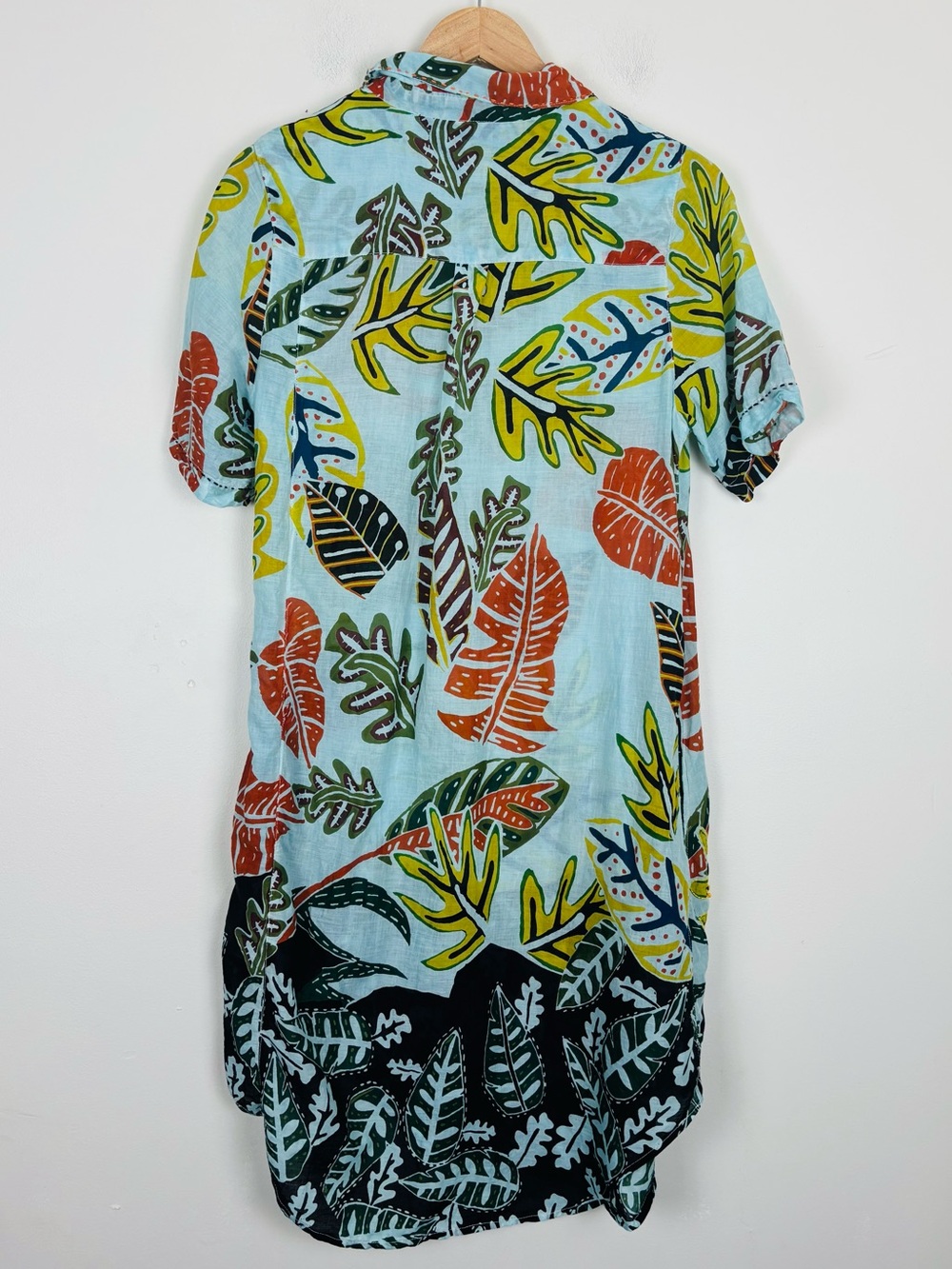 Artisan KikiSol Beaded Tropical Leaf Tunic Dress Resort M - Picture 3 of 9